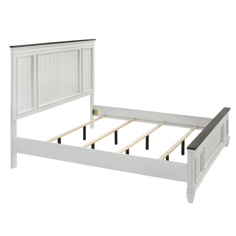 Roundhill Clelane 6-Piece King Bedroom Set, Weathered White & Gray