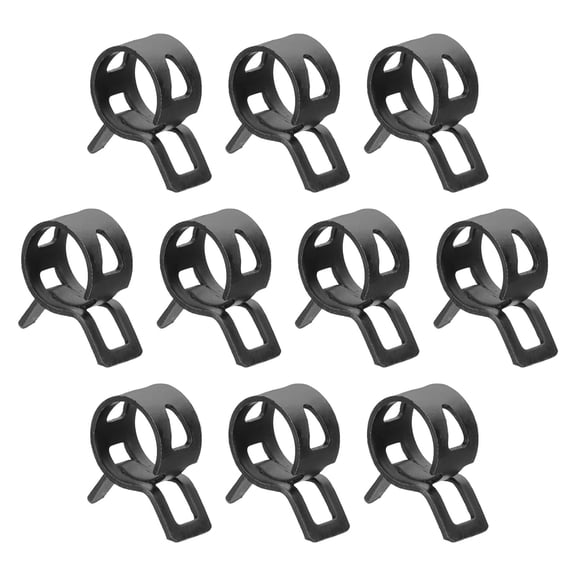 Uxcell 10pcs Spring Band Type Hose Clamps 11mm Silicone Vacuum Pipe Clip, Black