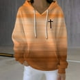 thumbnail image 2 of Breezora Chandail à Capuche Imprimé à Motif Moderne pour Femmes Automne Hiver Décontracté Confortable Chandail avec Design Mode XXXXXL Taille Orange, 2 of 4