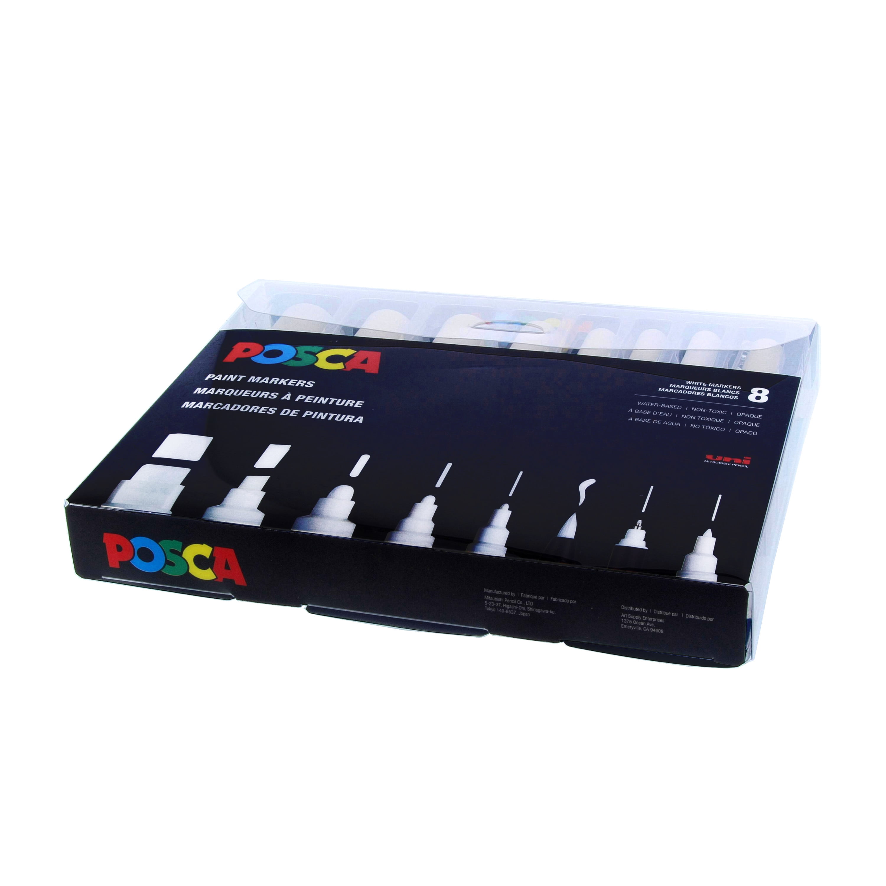 POSCA 8-Piece Paint Marker Set, White