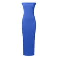 thumbnail image 4 of Vestido largo sin tirantes para mujer: elegante vestido de cóctel con abertura lateral, tejido de poliéster, vestido para invitada de boda, tallas S-XXL, contorno de pecho 73-99 cm., 4 of 5