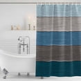 thumbnail image 2 of Shower Curtain Bathroom Set Retro Farm Blue Gray Wood Grain Waterproof Fabric Shower Curtains with Grommets&Hooks, Rustic Wooden Plank Privacy Bath Curtain for Bathtub 60x72in, 2 of 9
