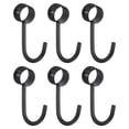 thumbnail image 1 of Ganchos de tubo de acero inoxidable Uxcell de 6 paquetes, diámetro interno de 19 mm, gancho para abrigo, negro, 1 of 5