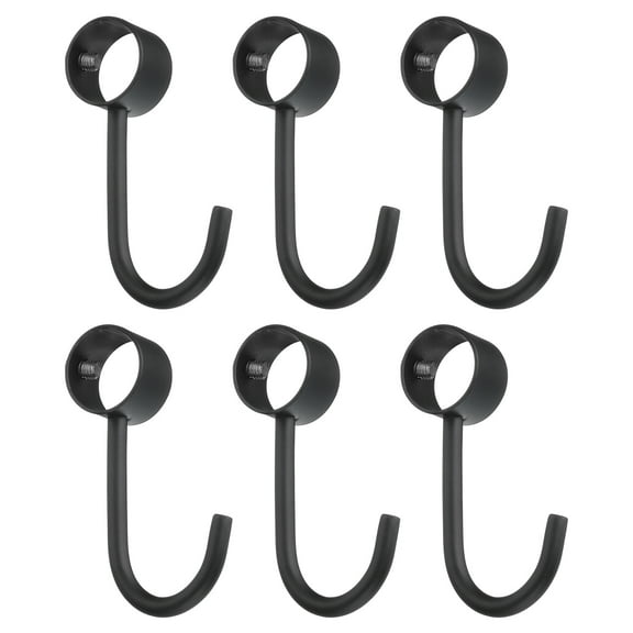 Uxcell 6 Pack Stainless Steel 19mm Inner Dia Pipe Rod Hooks Coat Hook, Black