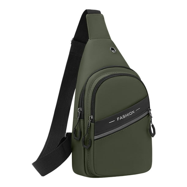 Bolso de pecho para hombre, bandolera, versátil, informal, pequeño, multifuncional, para correr, deportes, mochila de pecho