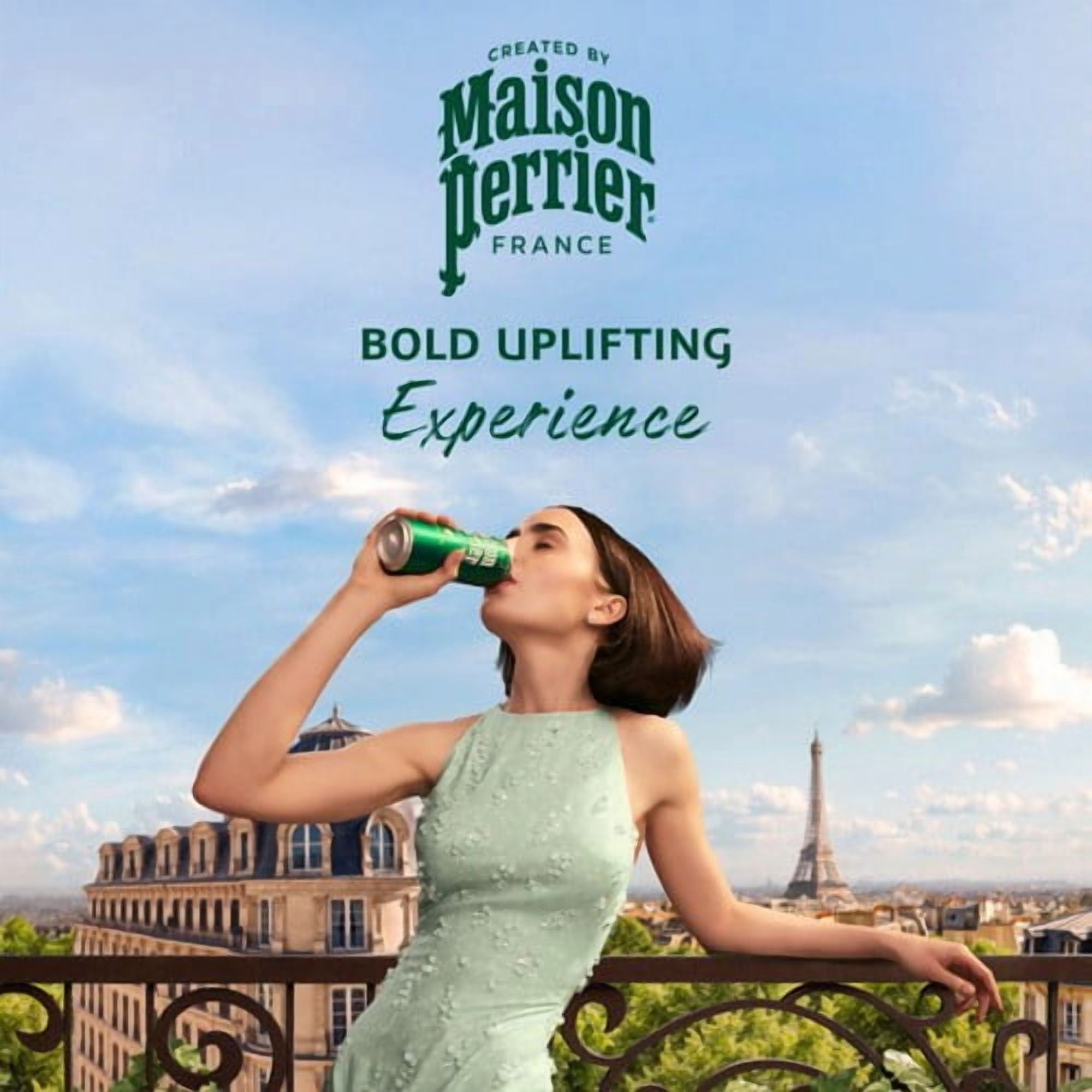 Maison Perrier Plain Sparkling Water cans 8 x 330ml, British Import (Pack of 2)