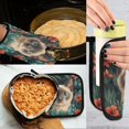 thumbnail image 5 of Yayeee Oven Mitts and Pot Holder Set of 4 Heat Resistant Kitchen Gloves Baking Hot Pad, Flowers and Cat, 5 of 5