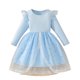 thumbnail image 1 of Vestido de cuello redondo y manga larga para niñas Vestido de cuello redondo y manga larga para niñas Falda de malla elegante Vestido de princesa elegante para niñas pequeñas Vestido de poliéster para, 1 of 6