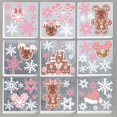 thumbnail image 1 of 9 hojas de Navidad rosa para ventanas, decoraciones navideñas de pan de jengibre, pan de jengibre, hombre, ratón, castillo, copo de nieve, decoración navideña, calcomanías navideñas para oficina, hoga, 1 of 1