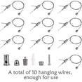 thumbnail image 2 of 10pcs stainless steel wire rope hooks, stainless steel rope hanging wire kit stainless steel hanging device, 2 of 5