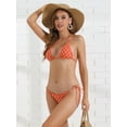 thumbnail image 4 of DARING DIVA Women's Polka Dots Halter Bikini Sets X-Small Orange, 4 of 6