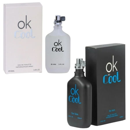 OK So Cool Collection for Men – Set of 2 Eau de Toilette Sprays (White & Black) – 3.4 FL Oz | 100 ml Each – Long-Lasting, Fresh & Masculine Fragrance Gift Set