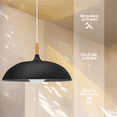 thumbnail image 3 of Lampara De Techo Colgante Macaron Retro Con Madera 40 Cm de Diámetro ilios innova Negro, 3 of 9