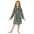 thumbnail image 6 of FORMRS Niños Bathrobe Unisex Hooded Robe Soft Plush Pajamas Sleepwear, Size 2-3T, Abstract Eagle, 6 of 7