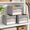 Herringbone Gray-11"L x 11"W x 8"H-3 PACK, variant on Beige 11"L x 11"W x 8"H-3 Pack Fabric Storage Bins with Clear Window