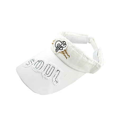 Headband Visor - Ladies Tennis Golf Adjustable Head Band White Visor Cap