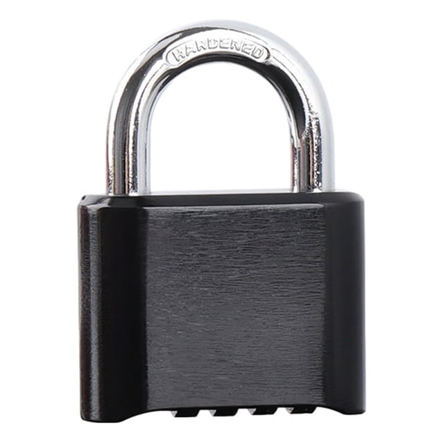 Ruiboury Coded Lock Replacement Anti-lost Waterproof Anti-rust 4 Digit Password Portable Cabinet Gate Padlock Locking Tool Short Black