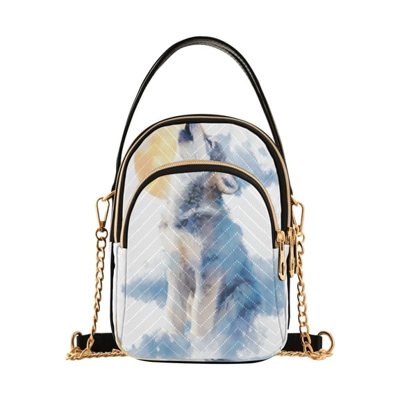 DIXRUYEE Cross Body Shoulder Handbags Bags Fashion Lunar Wolf Blur Pattern