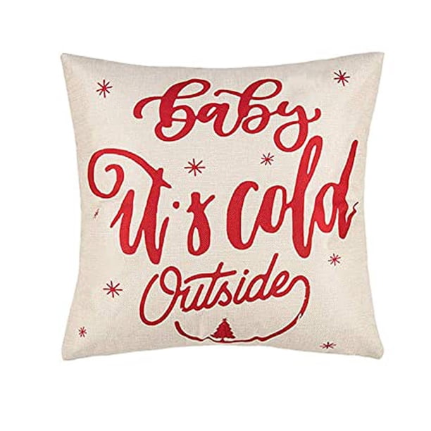 Fiudx Ofertas relámpago 1 funda de almohada navideña para decoración de sofá, funda de cojín para la cintura