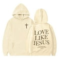 thumbnail image 7 of Tiijoy Hoodie for Girls Jesus Letter Print Hooded Sweatshirt Pullover Top, Sizes 4-5, 7 of 7