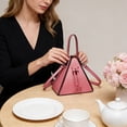 thumbnail image 6 of Giunmcul Triangle Crossbody Bag Drawstring Leather Handbag Adjustable Strap Lightweight Purse For Daily Commuting Shopping Travel Gift 7.87 x 7.87 x 7.87 in 1 Pack, 6 of 7