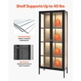 thumbnail image 2 of VEVOR Display Cabinet with Glass Door, 66 in Tall 4-Tier Lighted Display Case with 3 Color Lights, Metal Storage Cabinet  with 3 Adjustable Shelves, Curio Cabinet for Collectibles Figures Trophy, 2 of 9
