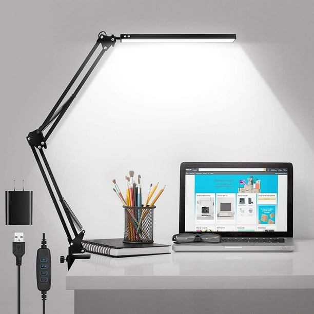 LED Desk Lamp with Clamp, Adjustable Swing Arm Desk Lamp, Desk Light