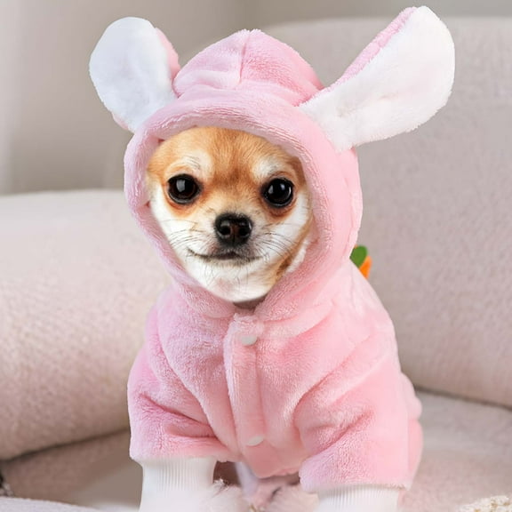 PJKOBMJ Easter pet dog bunny costume,Dog bunny costume, rabbit ear hoodie, small and medium-sized dog cat role-playing costume