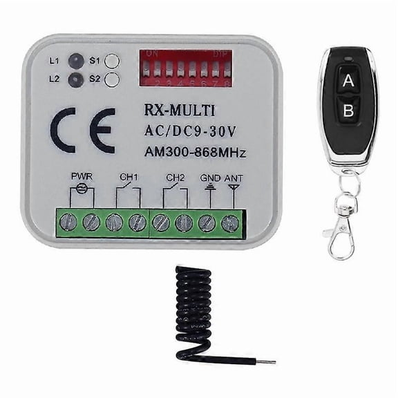 Remote Control Switch Receiver 300-868MHz Receiver Universal 9-30V for Garage Door Control Garage Switch