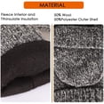 thumbnail image 3 of Thermal Insulation Fingerless Texting Wool Gloves Unisex Winter Warm Knitted Convertible Mittens Flap Cover,Light Grey, 3 of 6