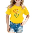 thumbnail image 4 of Hihipz Toddler Girl's Independence Day T-Shirt Red White Blue Heart Print Short Sleeve Crew Neck Patriotic T-Shirt, 4 of 4
