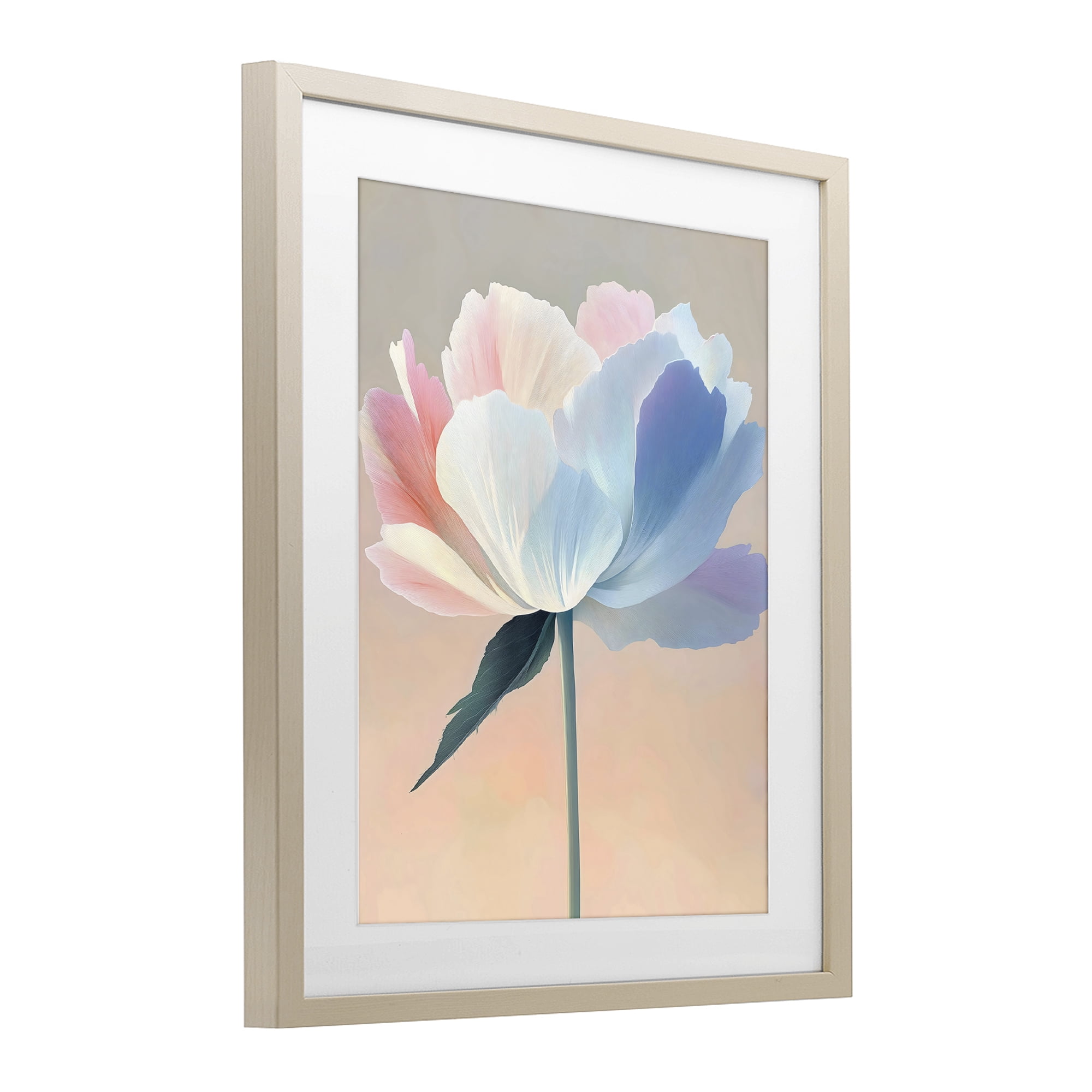 Stupell Industries Pink & Blue Flower Serenity Birch Framed Print Under Glass, design by The Prints Vibe