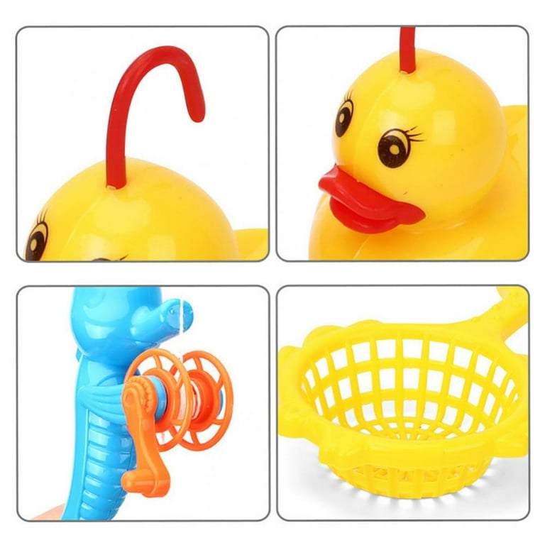 Bath Toys Fishing Game - 1 Toy Fishing Pole and 7 Rubber Duckies - Great  Learning Toy for Babies, Toddlers & Kids 