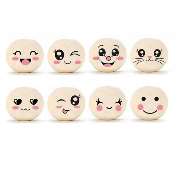 Cute Wooden Beads DIY Wooden Toys Natural Wood