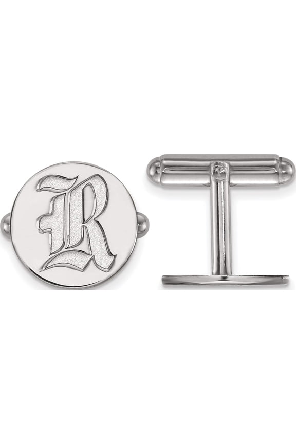Sterling Silver Rh-Plated Logoart Rice University Cuff Links (15 X 15) Made In United States ss009wmr