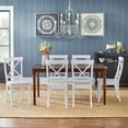 thumbnail image 4 of Simple Living  Albury Cross Back Dining Set 5pc Brown/White 5-Piece 4 5-Piece Sets, 4 of 5