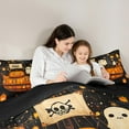 thumbnail image 4 of Feelyou Magic Pumpkin Spaceship Bedding Comforter Set 7pcs for Kid, Dreamy Halloween Queen Bedding Sets, Retro Oil Printing Reversible Queen Sheet Sets, Luxury Bedroom Decor, 4 of 7