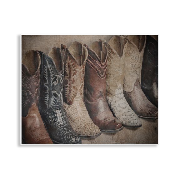 Stupell Industries Texan Lineup Boots Beauty & Fashion Photography Unframed Art Print Wall Art, 14 x 11