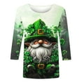 thumbnail image 4 of Goodeals Womens St Pattys Day T Shirt Green Funny Leprechaun Hat Shirts 3/4 Length Sleeve Tops Lucky Irish Shamrock Graphic Tees Top Round Neck Blouse(Green,L), 4 of 5