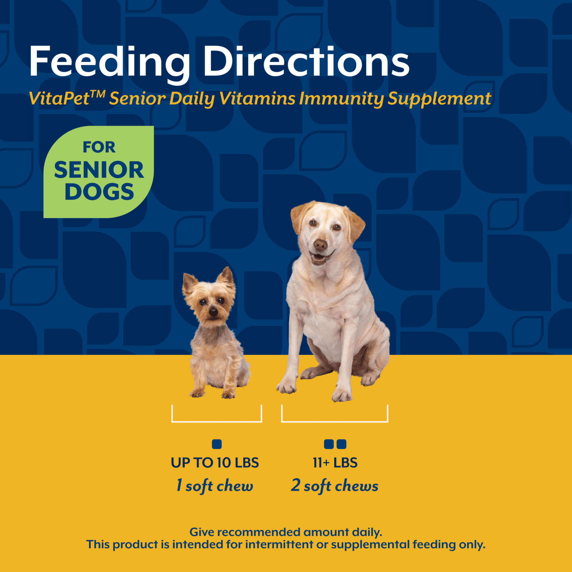 NaturVet VitaPet Senior Daily Vitamins Immunity Supplement for Dogs, Bacon and Chicken Flavor, 60 Count