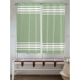 thumbnail image 6 of Bedroom Curtains 63 Inches length, Sage Green Window Treatment Curtain Drapes, Farmhouse Sage Green White Striped Rod Pocket Curtain Panels for Living Room Kitchen, 42"x63", 2 Panels, 6 of 7