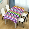 thumbnail image 6 of SKYSONIC Rectangle Table Cloth Colorful Striped Tablecloth Waterproof Anti-Shrink Soft and Wrinkle Resistant Decorative Fabric Table Cover for Outdoor Picnic/Kitchen Dining 54x54In, 6 of 7
