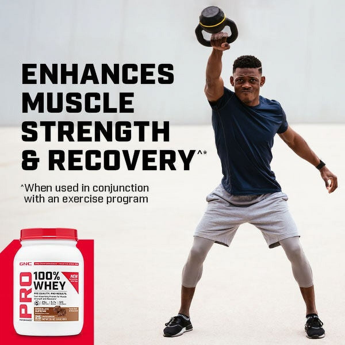 GNC Pro Performance 100% Whey Protein Powder, Chocolate, 25g Protein, 25 Servings