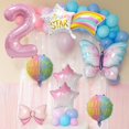 thumbnail image 4 of Set de globos JKGOO Pink Butterfly Birthday con número 2, 4 of 5