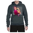 thumbnail image 2 of Wild Bobby, Breast Cancer Survivor Distressed American Flag, Breast Cancer Awareness, Unisex Graphic Hoodie Sweatshirt, Charcoal, Medium, 2 of 3