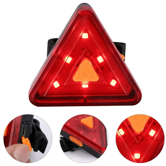 RENACLIPY 1Pc Bike Warning Light Red Triangle Lamp USB Charging Safety Signal