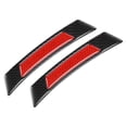 thumbnail image 1 of 2uds Carbono Fibra Patrón Coche Rueda Bueno Guardabarros Pegatinas Negro Rojo, 1 of 1