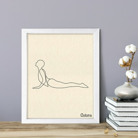 Cobra, 11 x 14 White FRAMED Print Yoga Wall Art