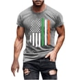 thumbnail image 2 of DDAPJ pyju St. Patrick's Day T-shirts for Men Shamrock American Flag Print Short Sleeve Crewneck Tees Lucky Green Clover Graphic Tees Summer Casual Tee Tops Flash Sale of Today Gray XXXL, 2 of 4