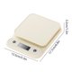 thumbnail image 3 of Báscula de cocina digital 5kg | Báscula de peso para alimentos de alta precisión con pantalla LCD | Recargable tipo C | Unidades Múltiples g oz kg lb | los 17,7x13,5x3,2cm | Blanco | Capacidad de 1, 3 of 7